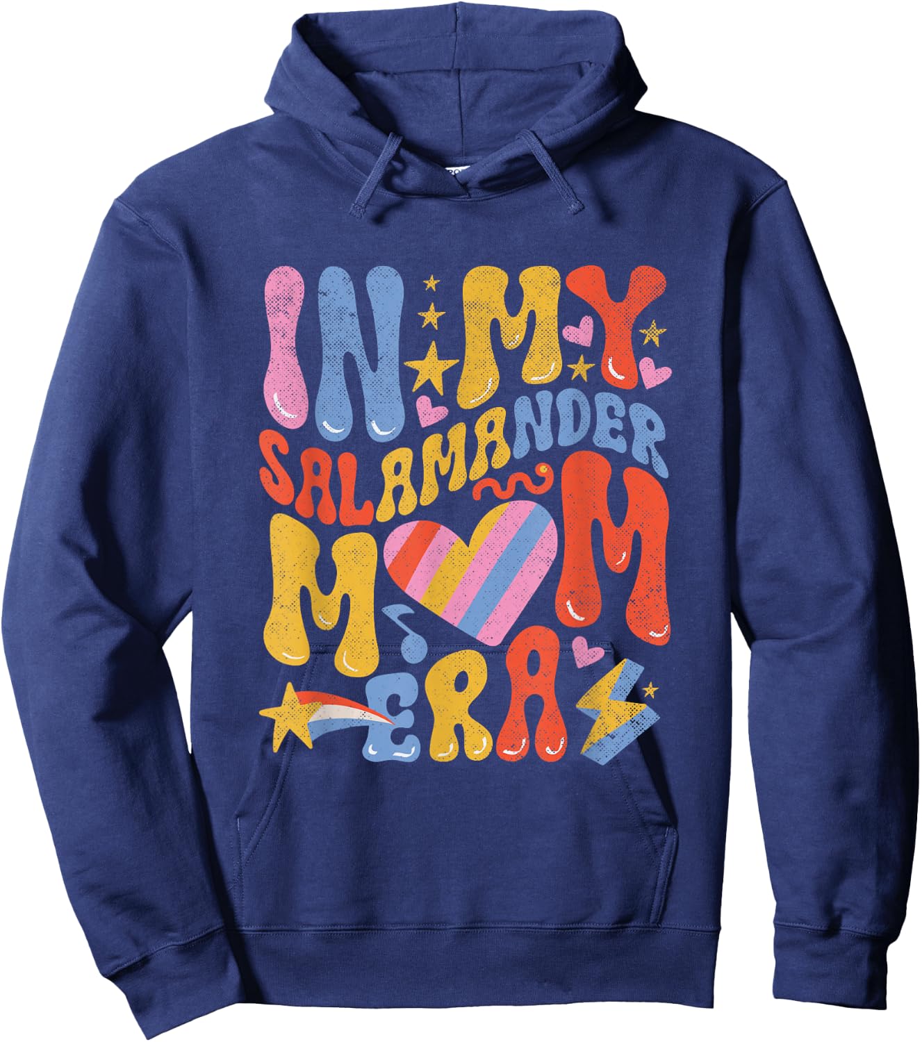Fire Salamander In My Salamander Mom Era Funny Herpetologist Hoodie - Hoodie | Navy