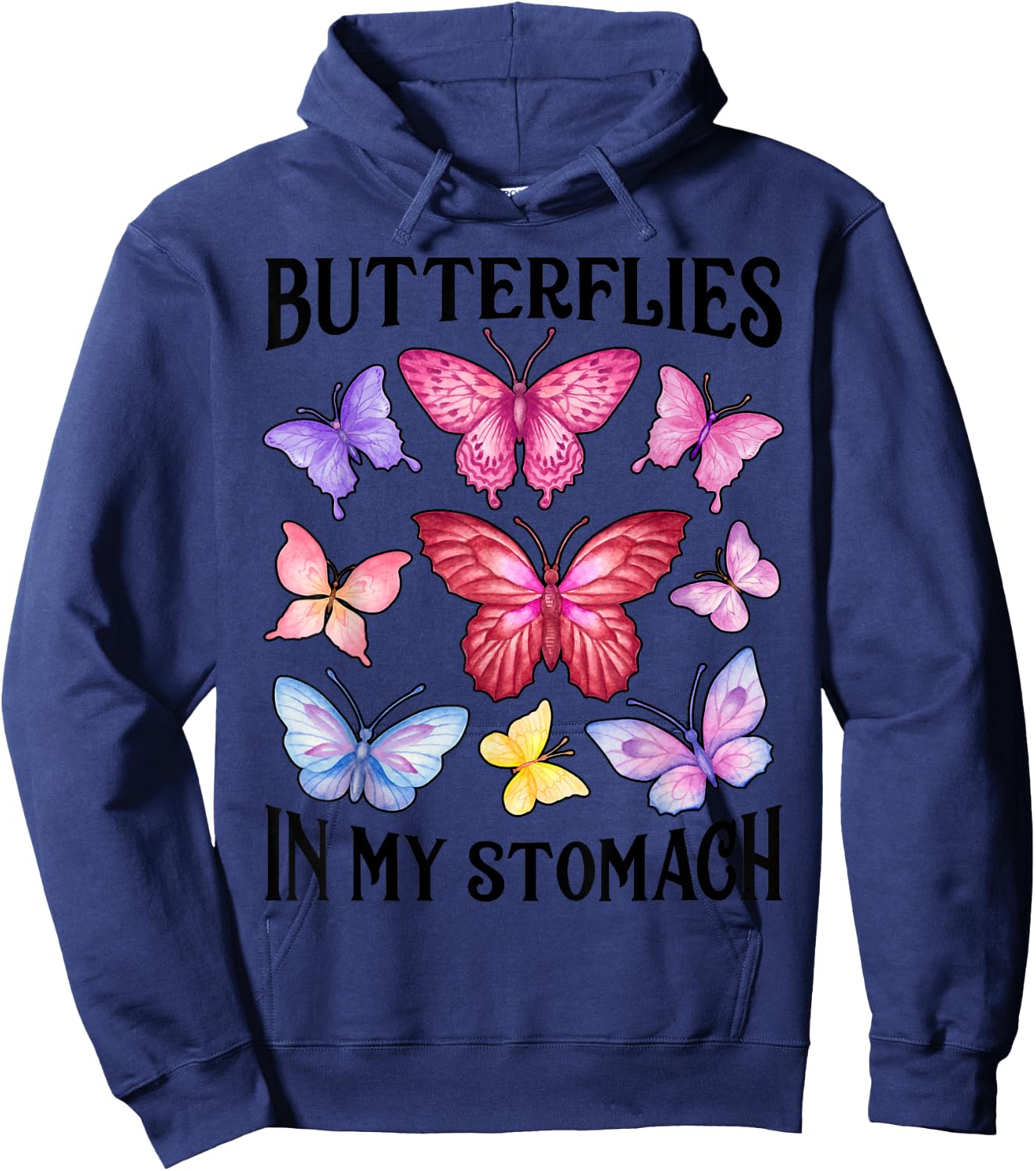 Butterflies In My Stomach Funny Butterfly Lovers Cute Insect Hoodie - Hoodie | Navy