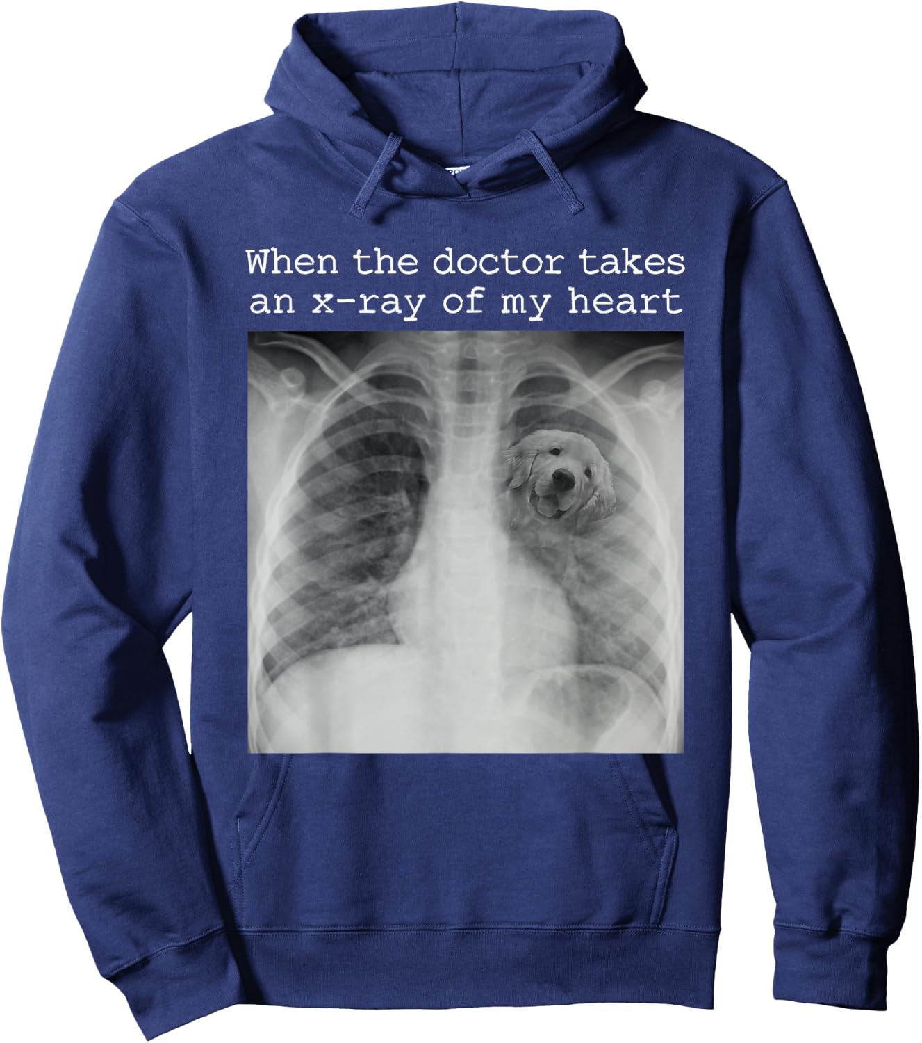 When The Doctor Takes an X-ray of My Heart Golden Retriever Hoodie - Hoodie | Navy