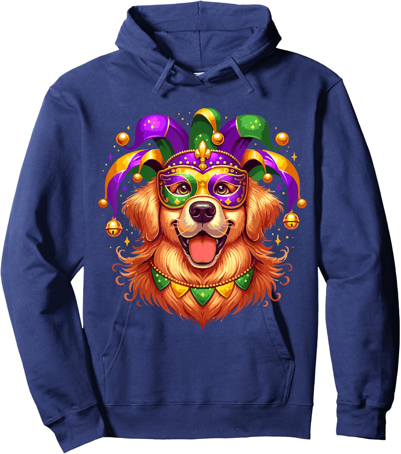 Golden Retriever Dog Costume Outfit Women Men Mardi Gras Hoodie - Hoodie | Navy