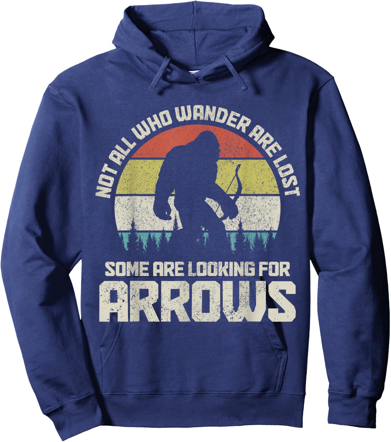 Archery Looking For Arrows Funny Bow Hunting Bigfoot Archer Hoodie - Hoodie | Navy