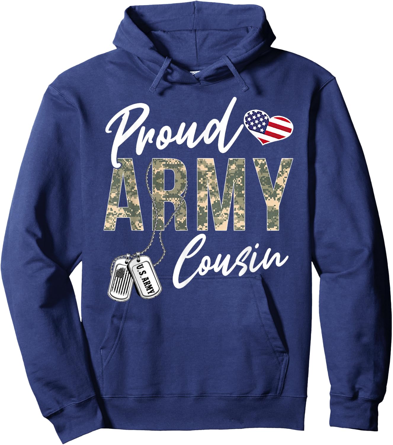 Proud Army Cousin Army Graduation Cousin US Army Cousin Gift Hoodie - Hoodie | Navy