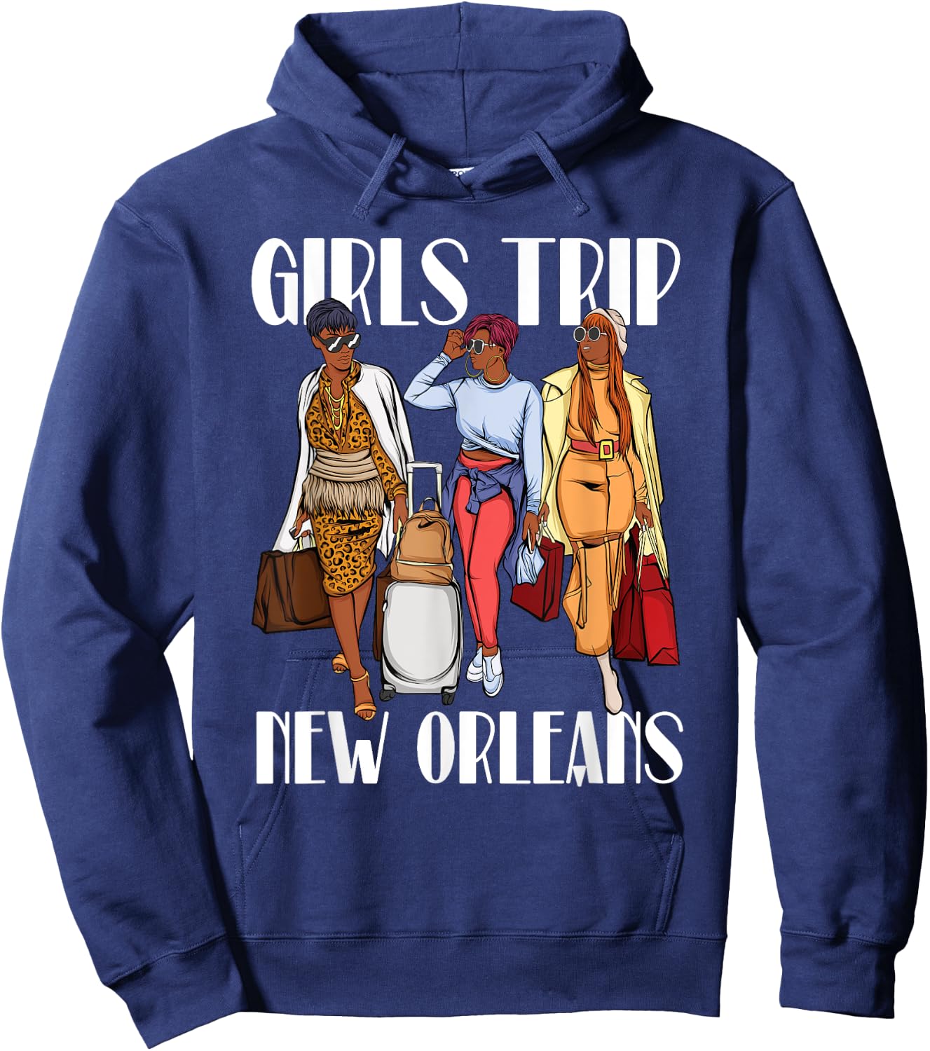 Girls Trip New Orleans Vacation Weekend Black Women Hoodie - Hoodie | Navy