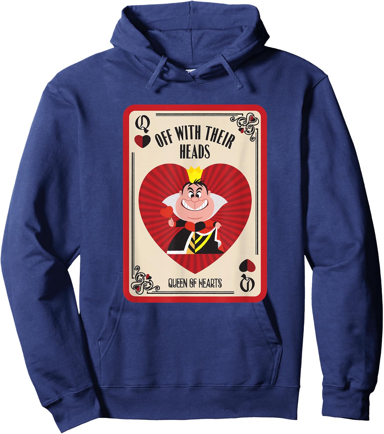 Disney Villains The Queen of Hearts Off with Their Heads Small Hoodie - Hoodie | Navy