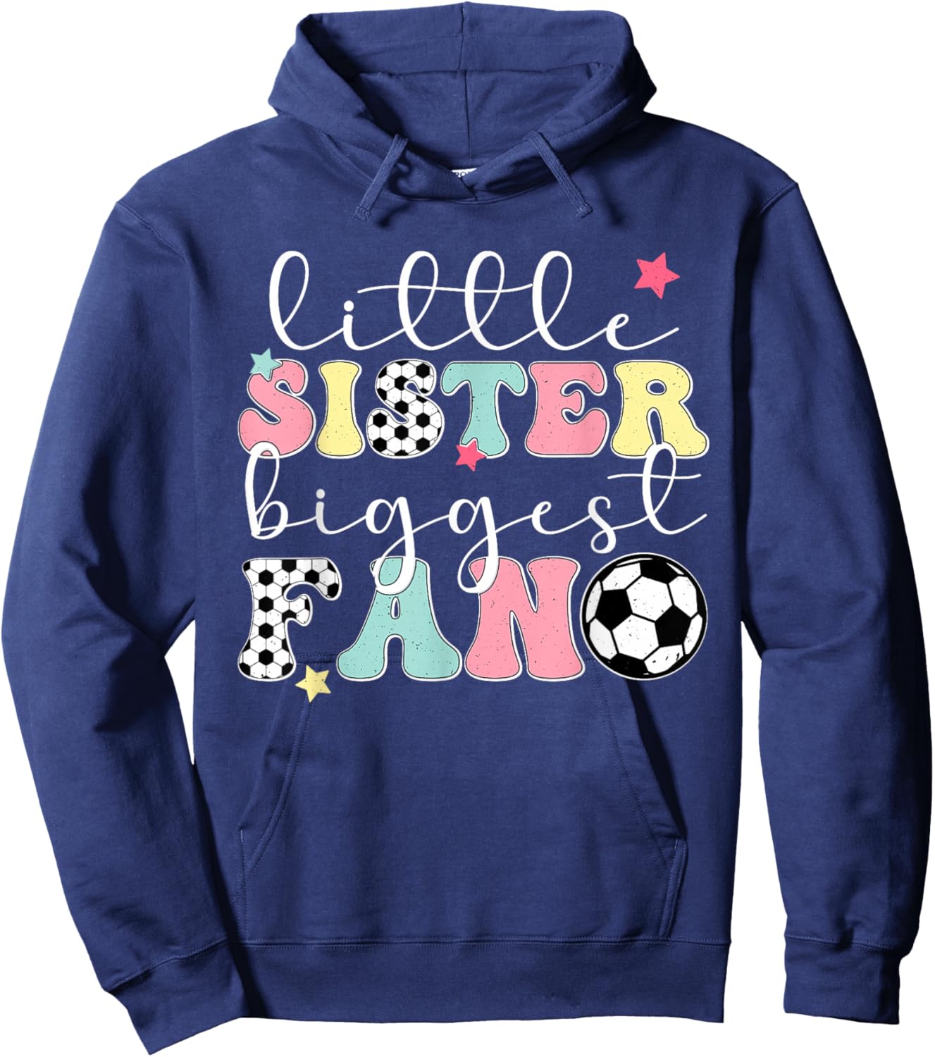 Little Sister Soccer Sister Soccer Player's Sister Hoodie - Hoodie | Navy