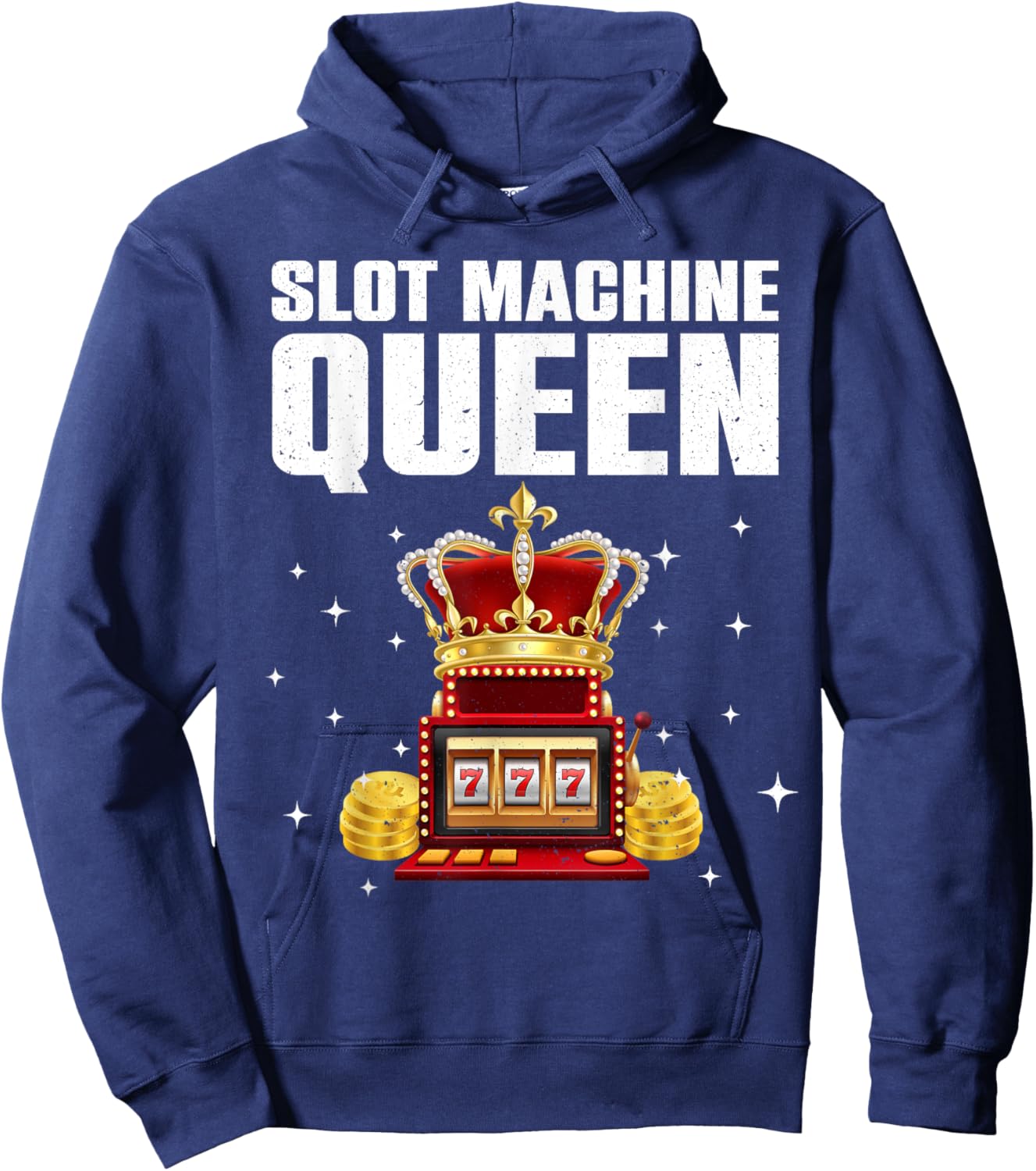 Funny Slot Machine Player Art Casino Lover Gambler Hoodie - Hoodie | Navy