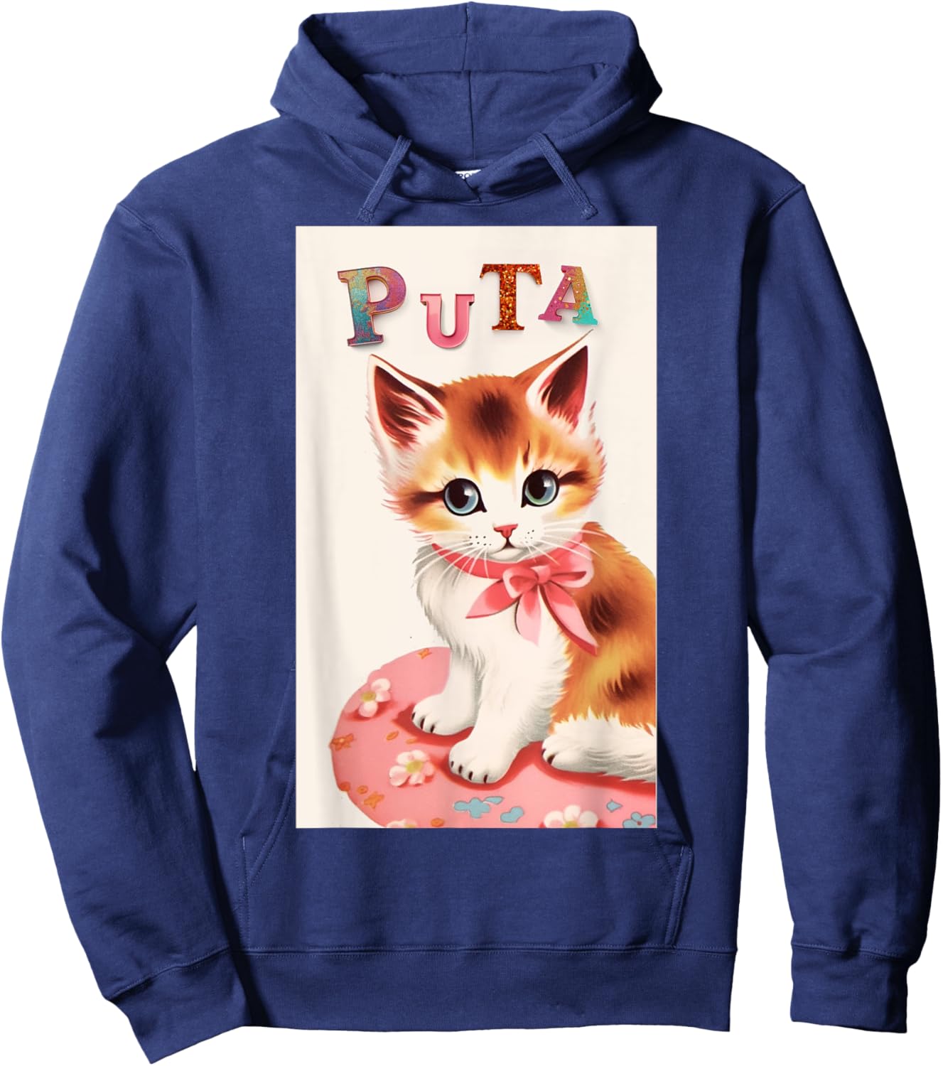 Weirdcore | Oddly specific | Weird Funny Cat Meme | Puta Men Women Hoodie - Hoodie | Navy