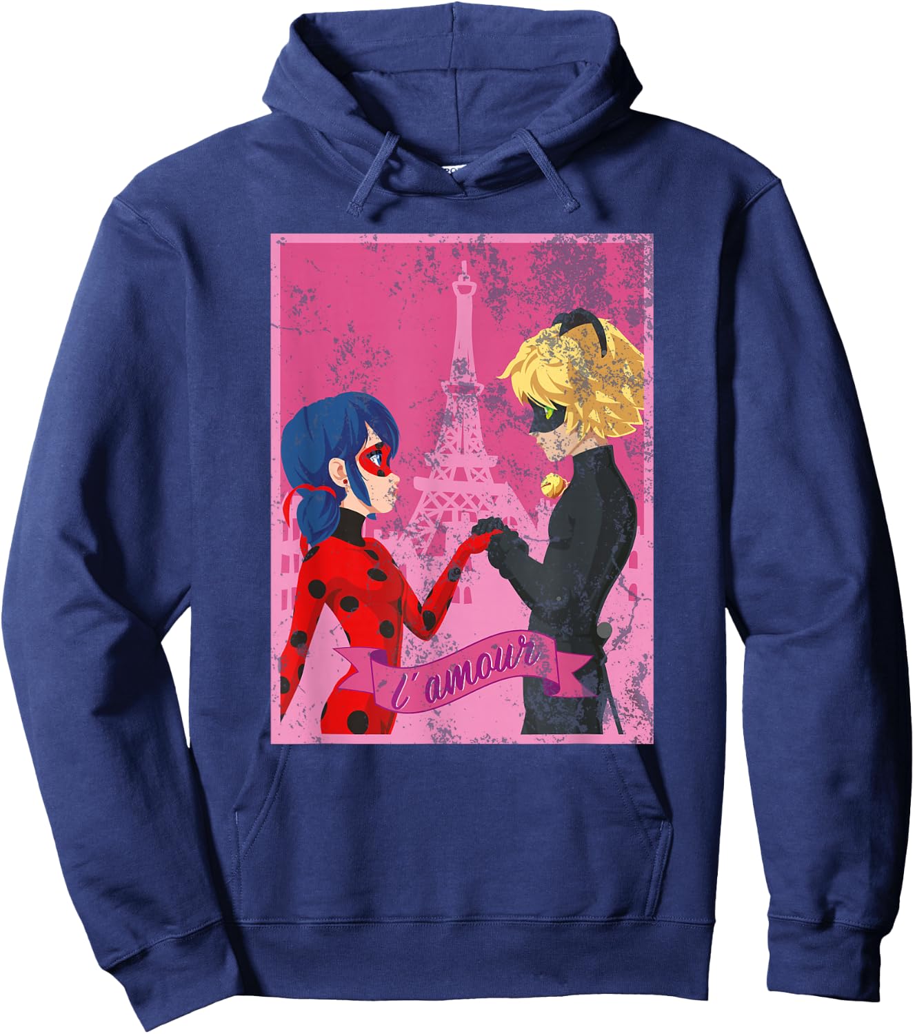 Miraculous Ladybug Vintage Collection Paris Love Small Hoodie - Hoodie | Navy