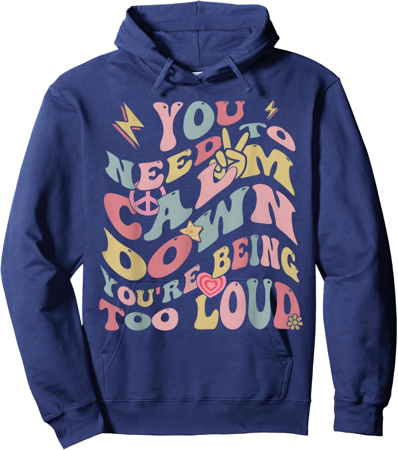 You Need To Calm Down Groovy Women Hoodie - Hoodie | Navy