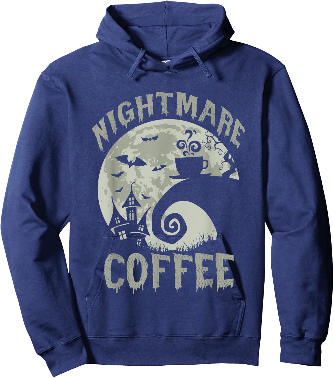 Halloween Nightmare Before Coffee Lovers Funny Spooky Hoodie - Hoodie | Navy