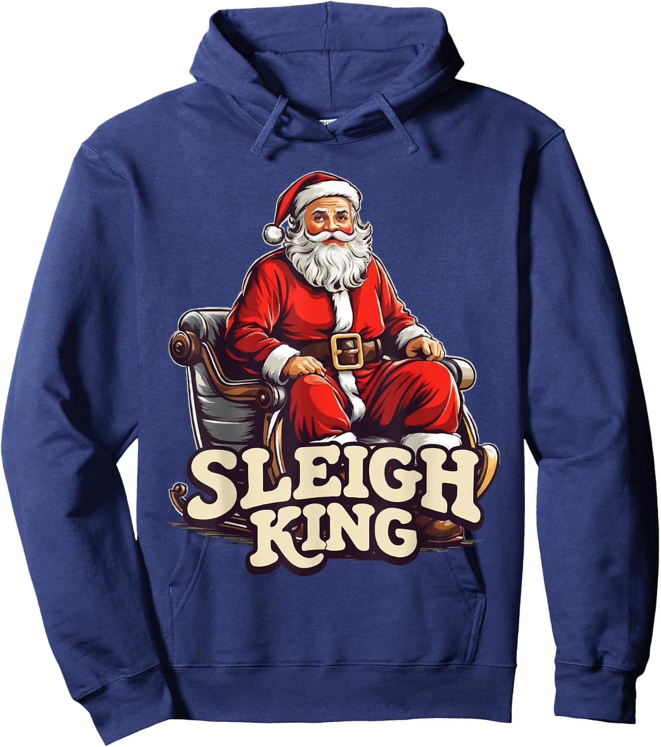 Santa Sleigh King Funny Christmas Hoodie - Hoodie | Navy