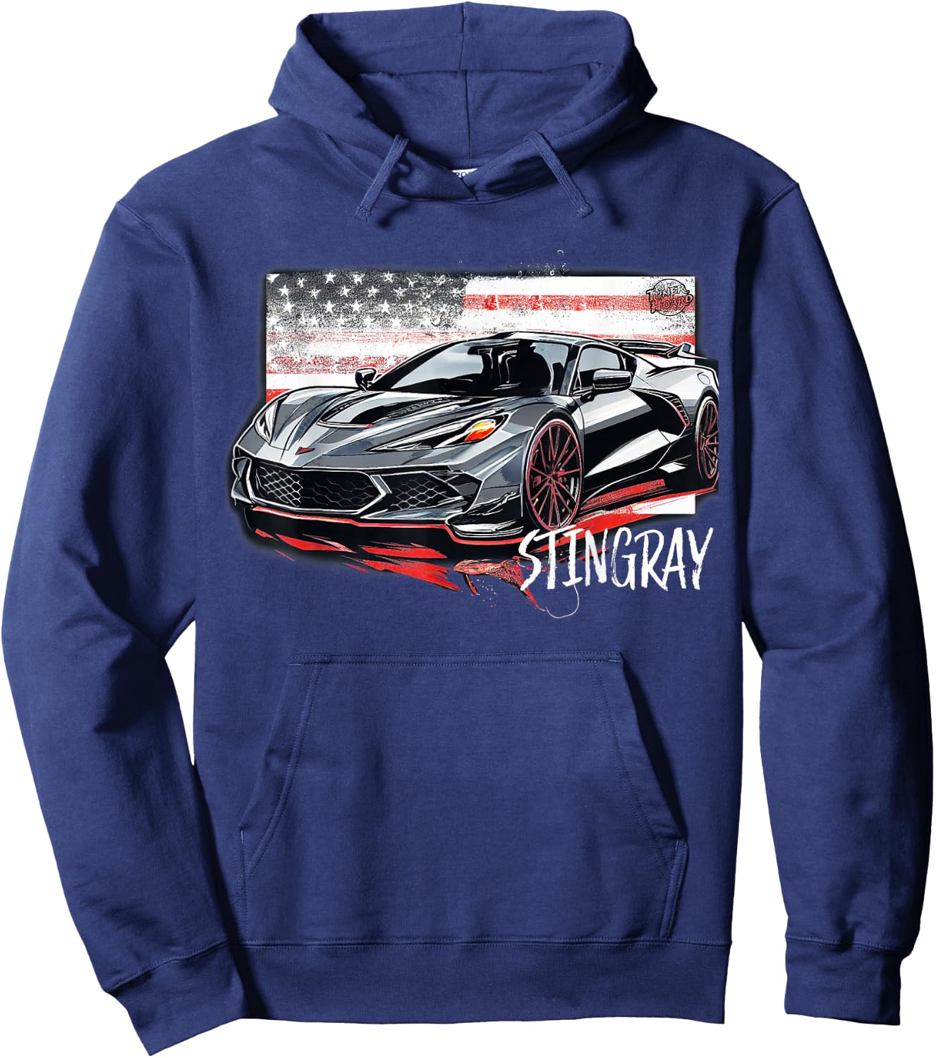 C8 American Muscle v8 Supercar Stingray Cool Vette Mechanic Hoodie - Hoodie | Navy