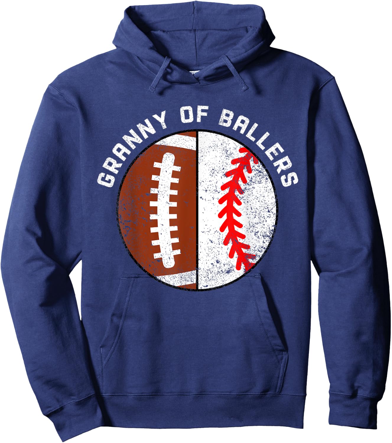 Granny Of Ballers Funny Football Baseball Grandma Granny Hoodie - Hoodie | Navy