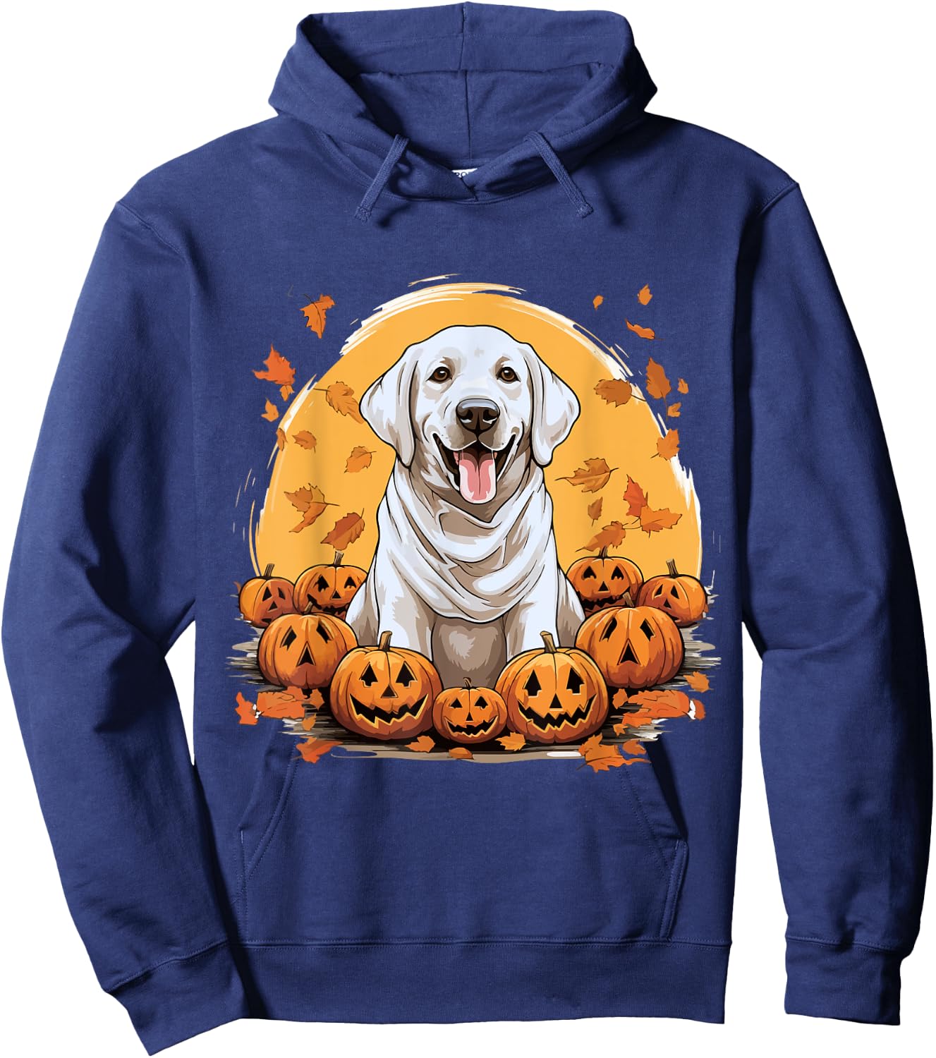 Labrador Retriever Dog Breed Pet Halloween Pumpkins Hoodie - Hoodie | Navy
