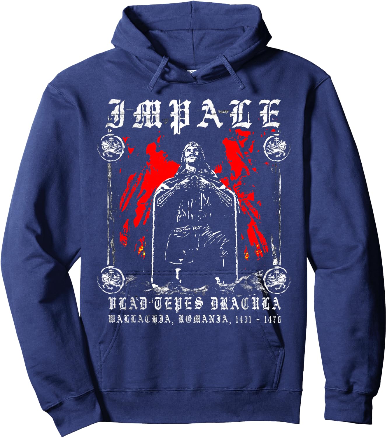 Vlad The Impaler - Vlad Tepes vlad Dracula Hoodie - Hoodie | Navy