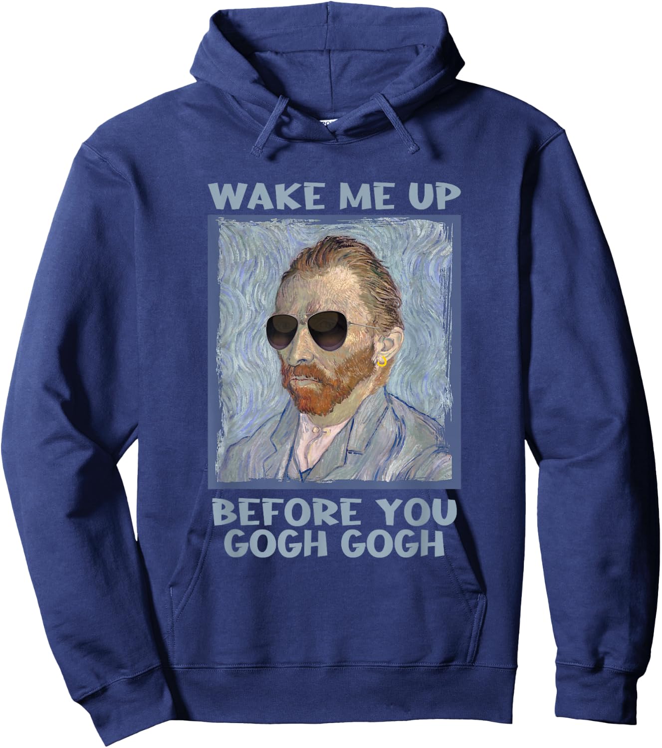 Artsy Van Gogh Meme Design for Artists Men Small Hoodie - Hoodie | Navy