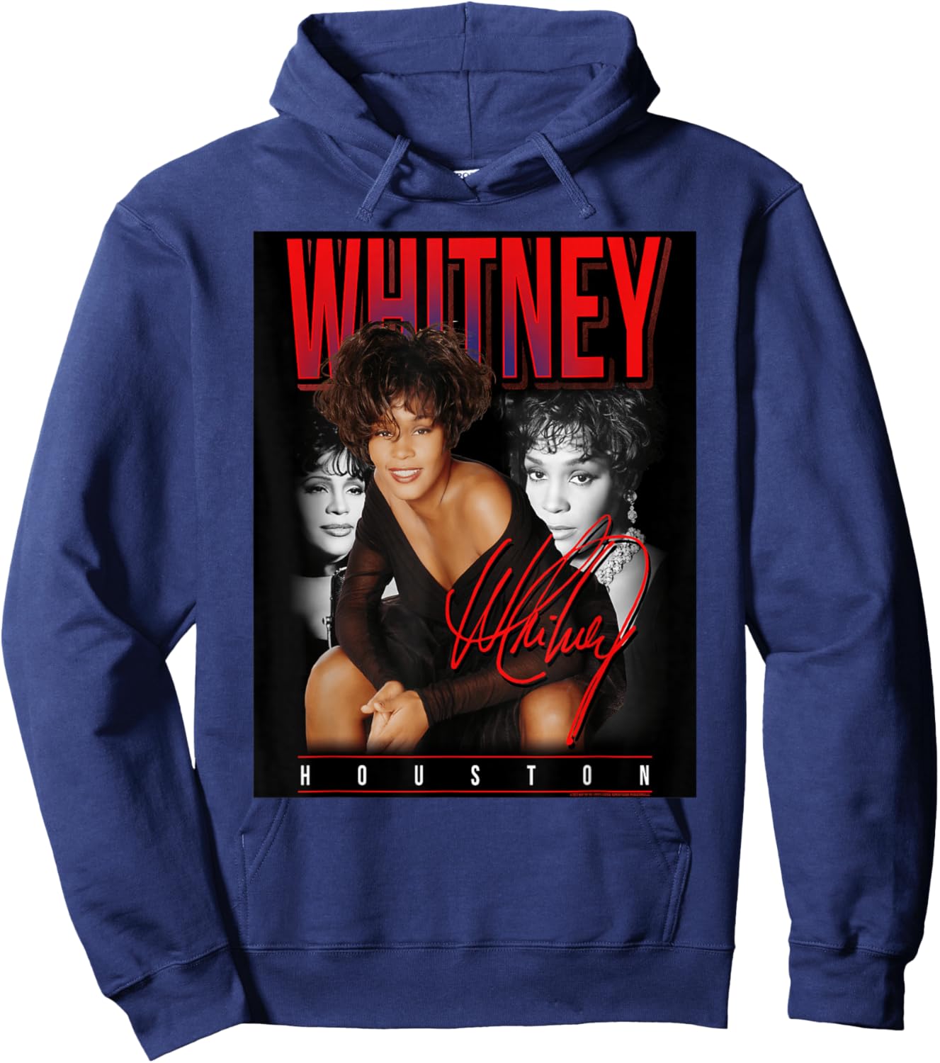 Whitney Houston Retro Photo Collage Hoodie - Hoodie | Navy