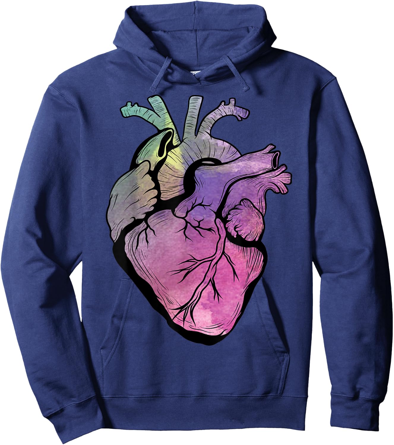 Real Human Heart Graphic Medical Anatomical Cardiologist Hoodie - Hoodie | Navy