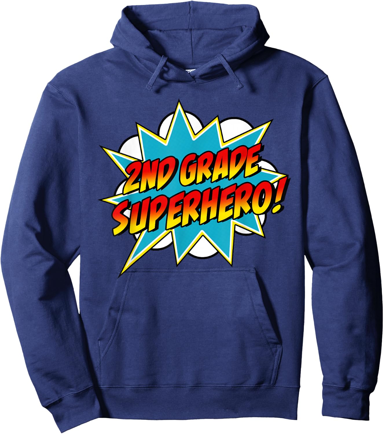 Second Grade Superhero Teacher Student 2nd Grade Comic Retro Hoodie - Hoodie | Navy
