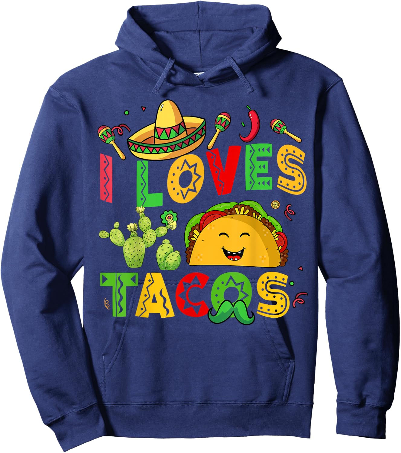 Cinco De Mayo I Loves Tacos Tuesday Funny Kids Boy Men Women Hoodie - Hoodie | Navy