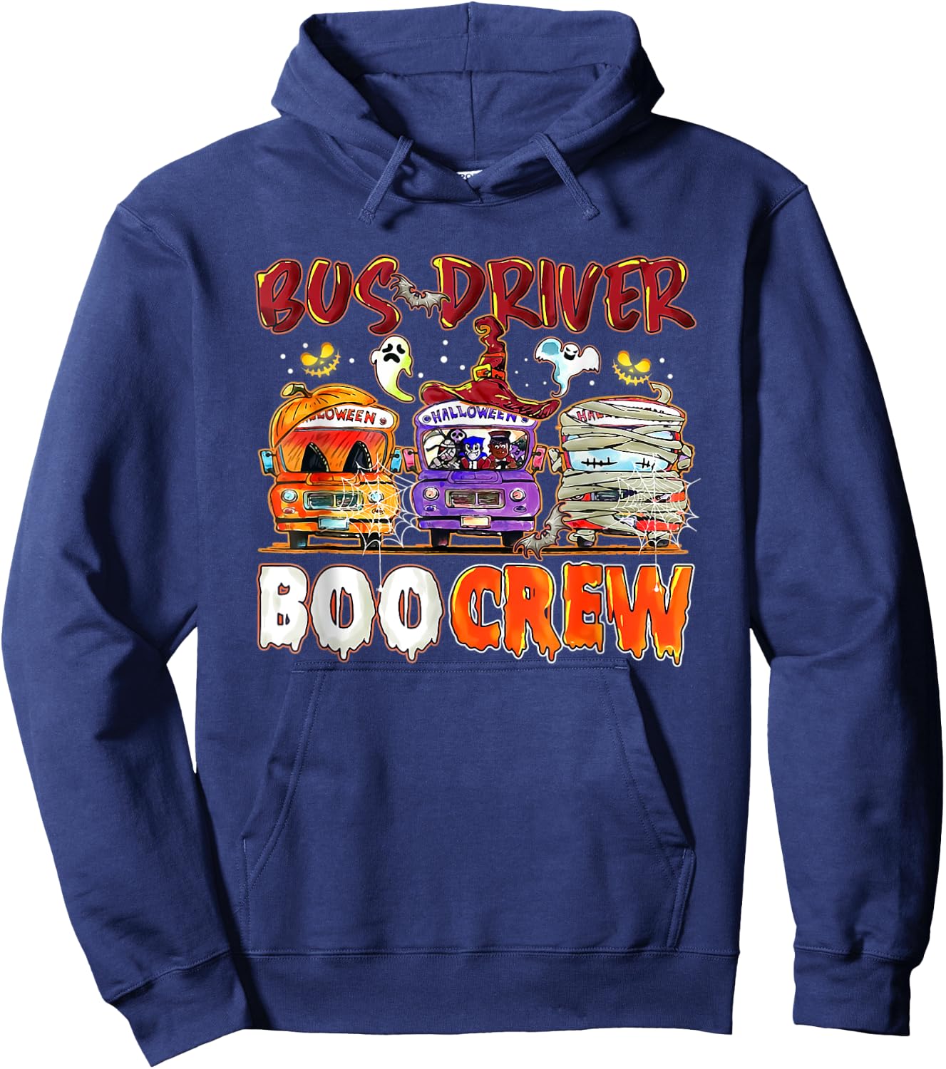 Bus Driver Boo Crew School Bus Driver Life Halloween Hoodie - Hoodie | Navy