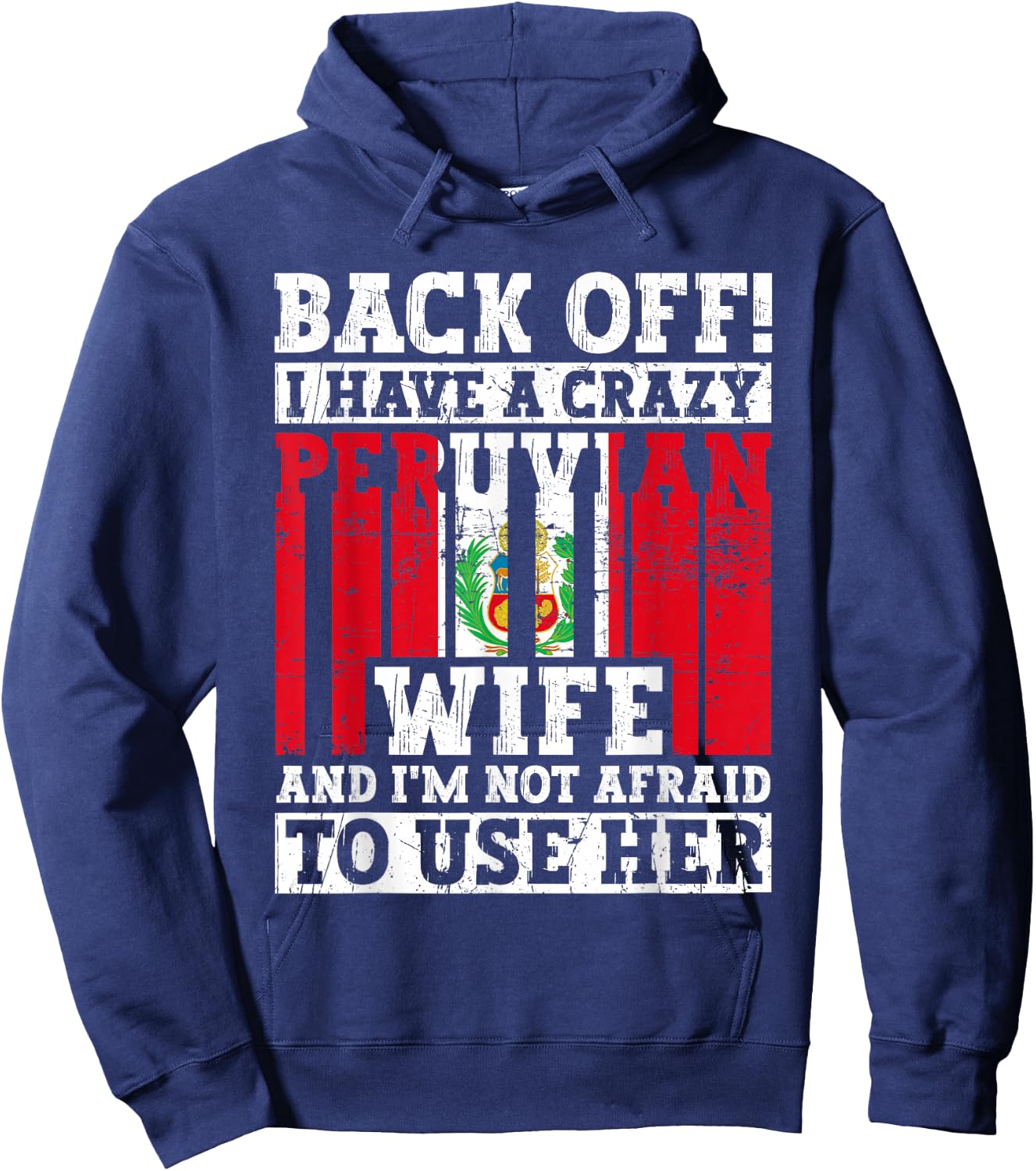 Funny Peruvian Husband Apparel Peru Flag Roots Heritage Hoodie - Hoodie | Navy
