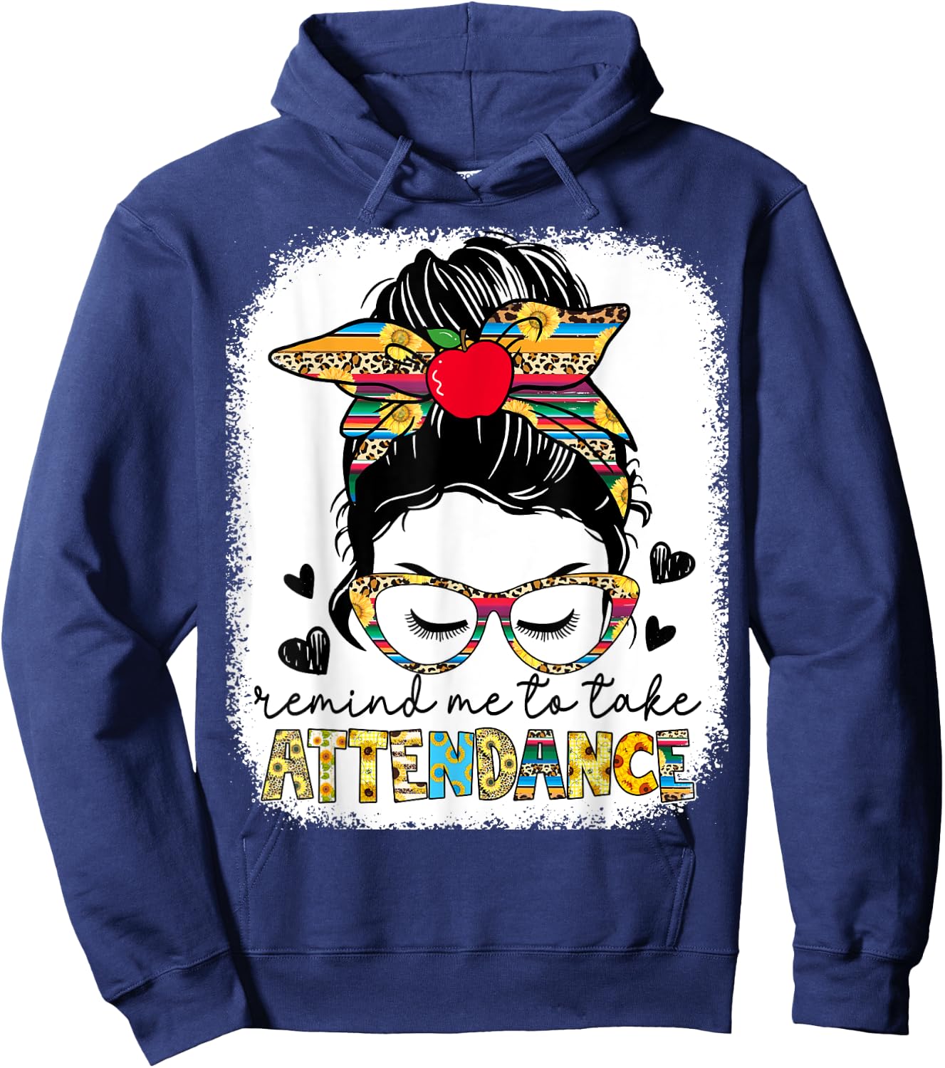 Funny Teacher Remind Me to Take Attendance Back School Women Hoodie - Hoodie | Navy