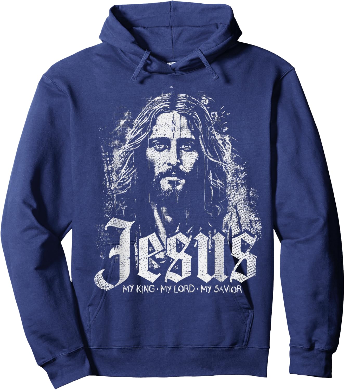 Jesus Christ My King My Lord My Savior Prayer Christian Hoodie - Hoodie | Navy