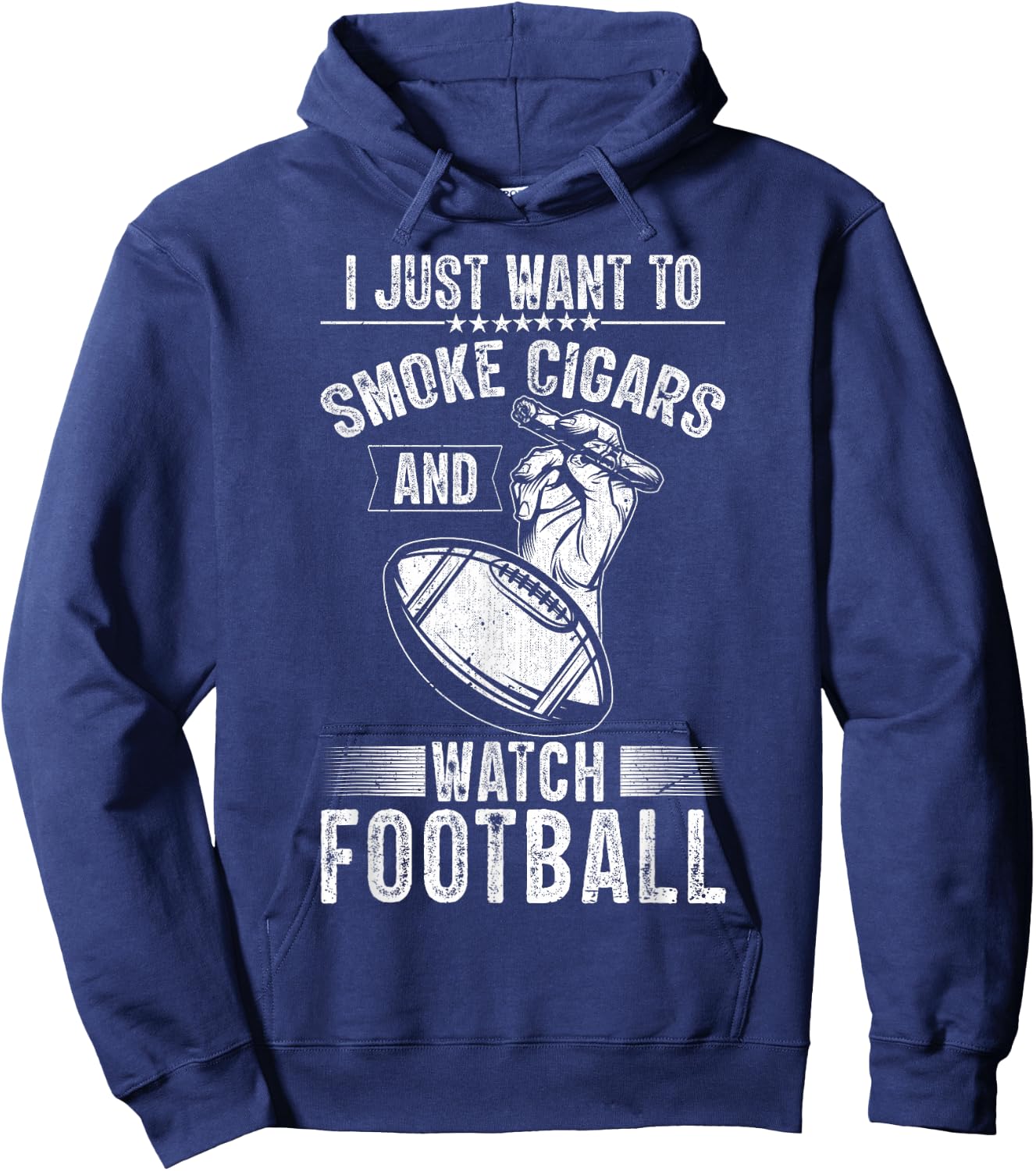 Gameday Smoke Cigars and Watch Football Hoodie - Hoodie | Navy