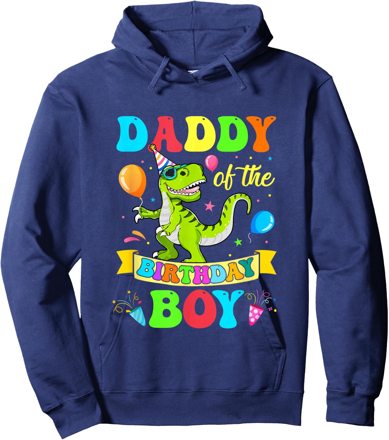 Love Family Matching Daddy Of The Birthday Boy T-Rex Dinosaur Birthday Party Hoodie - Hoodie | Navy