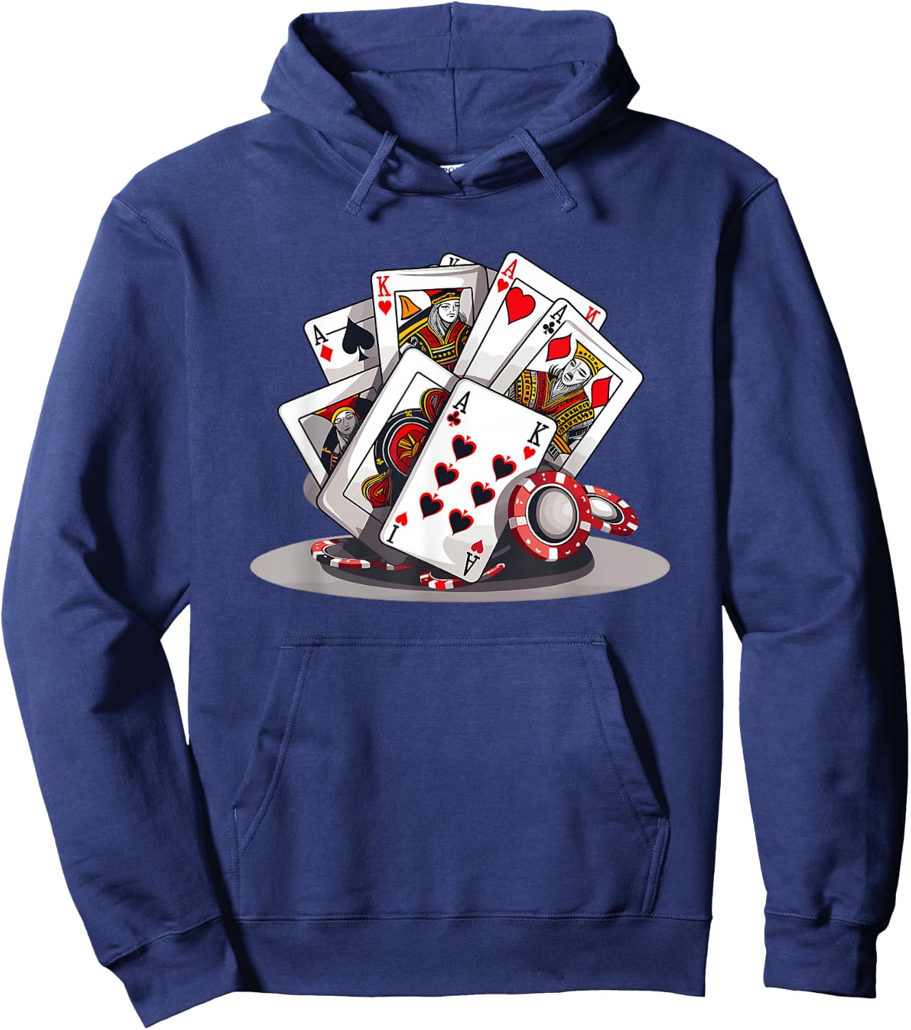 Funny Poker Card Player Casino Gambler Poker Hoodie - Hoodie | Navy