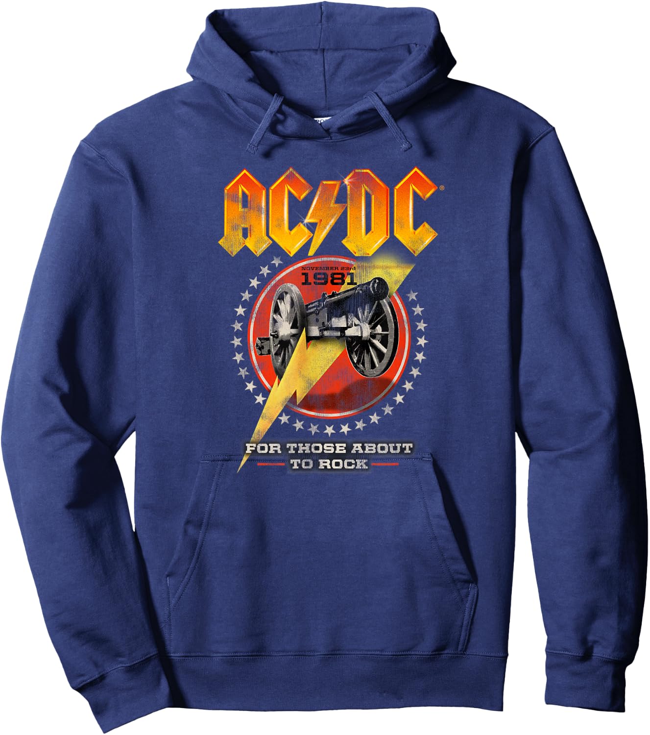 Official AC/DC For Those About To Rock 1981 Rock Band Music Hoodie - Hoodie | Navy