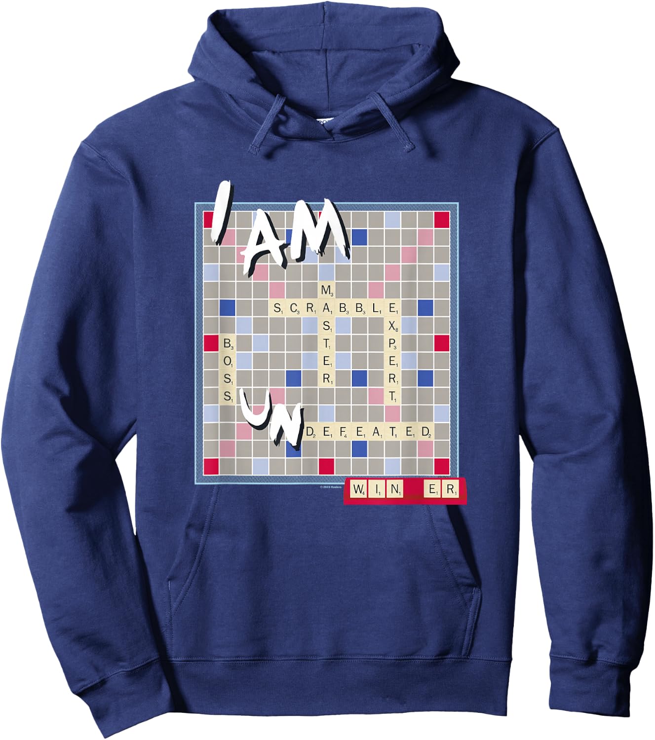 Scrabble I Am Undefeated Winning Letters Vintage Board Hoodie - Hoodie | Navy
