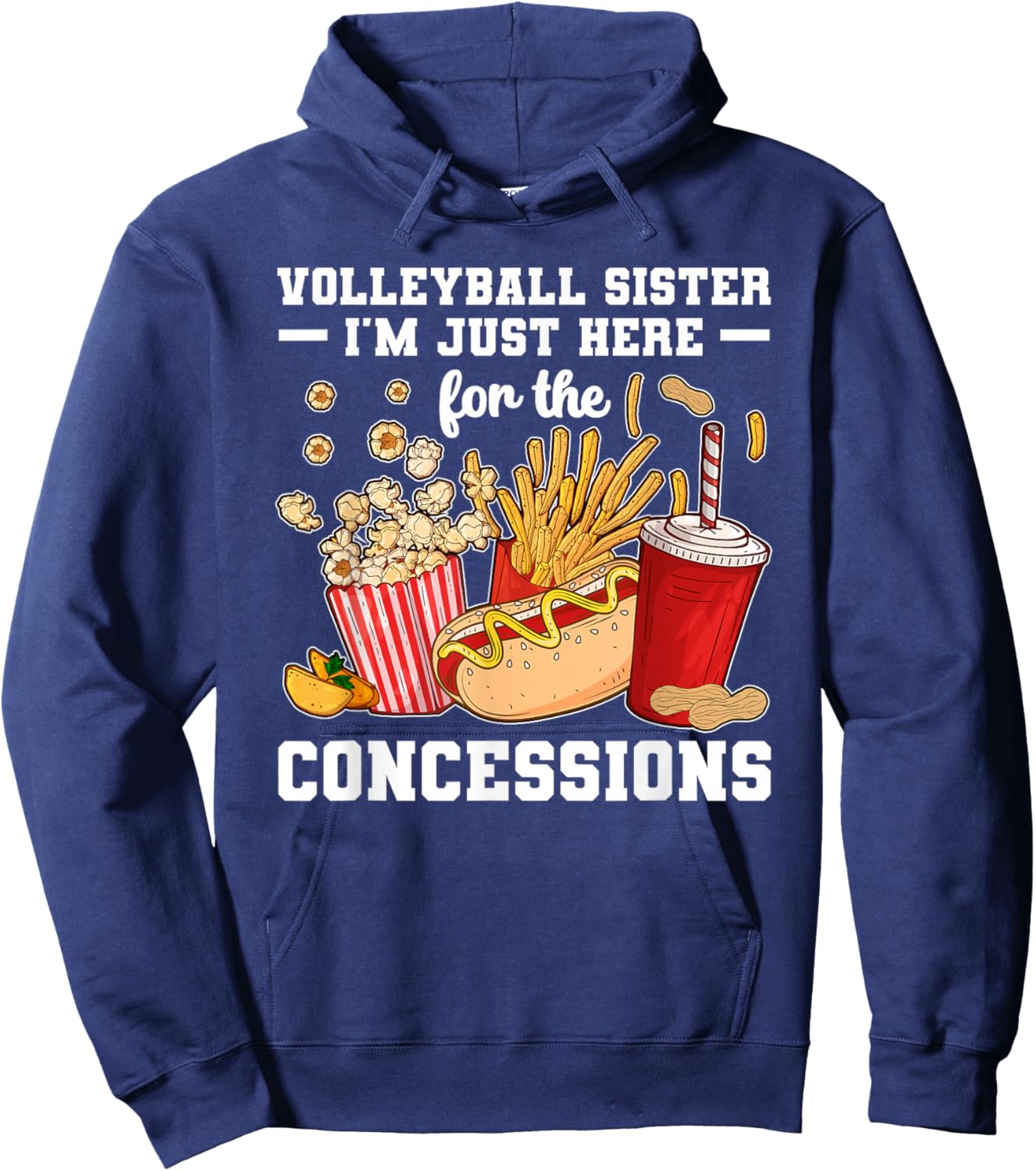 Volleyball Sister Funny Sister Of A Volleyball Player Hoodie - Hoodie | Navy