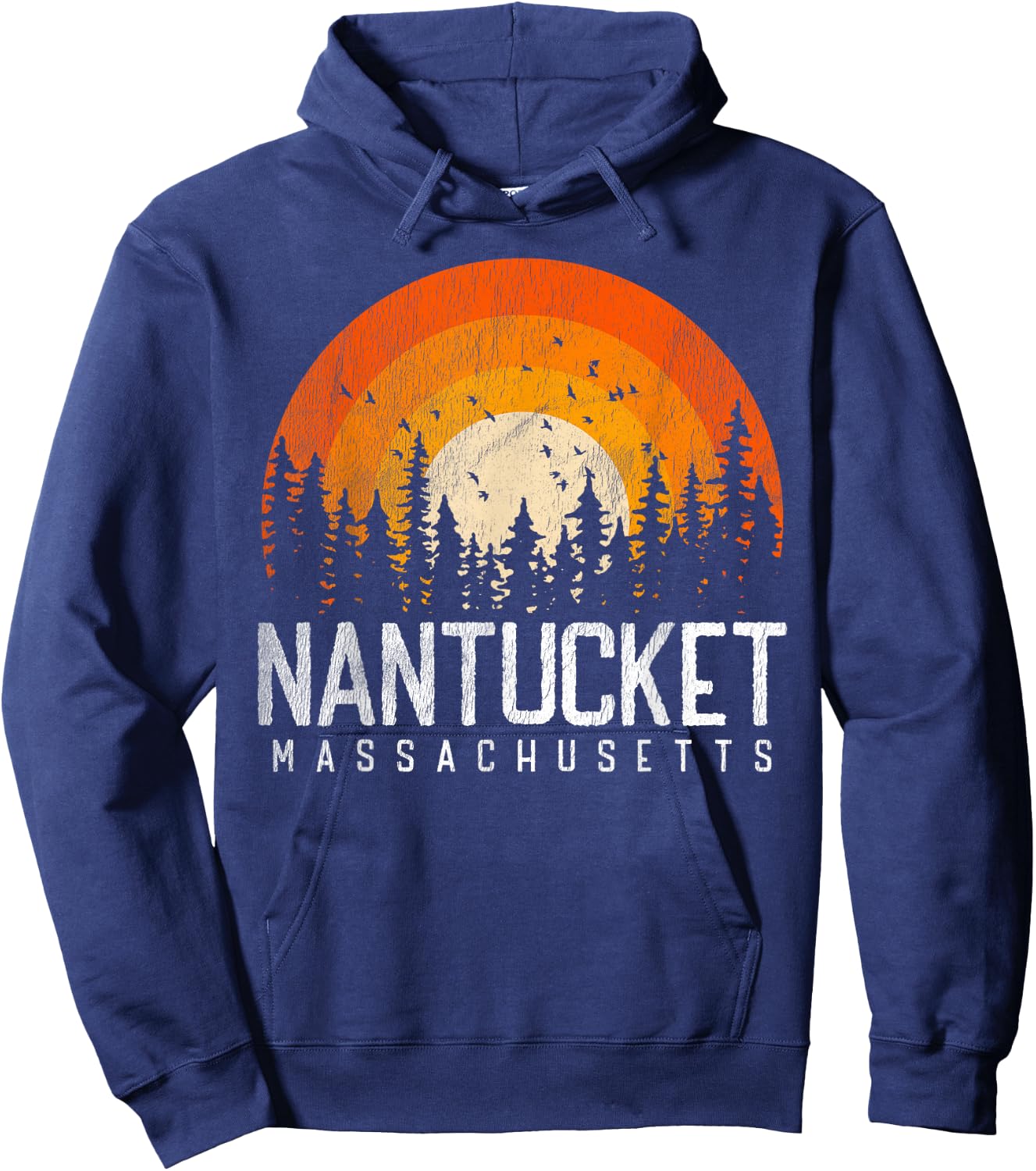 Nantucket Massachusetts MA Shirt Vintage 80s 90s Retro Gift Hoodie - Hoodie | Navy