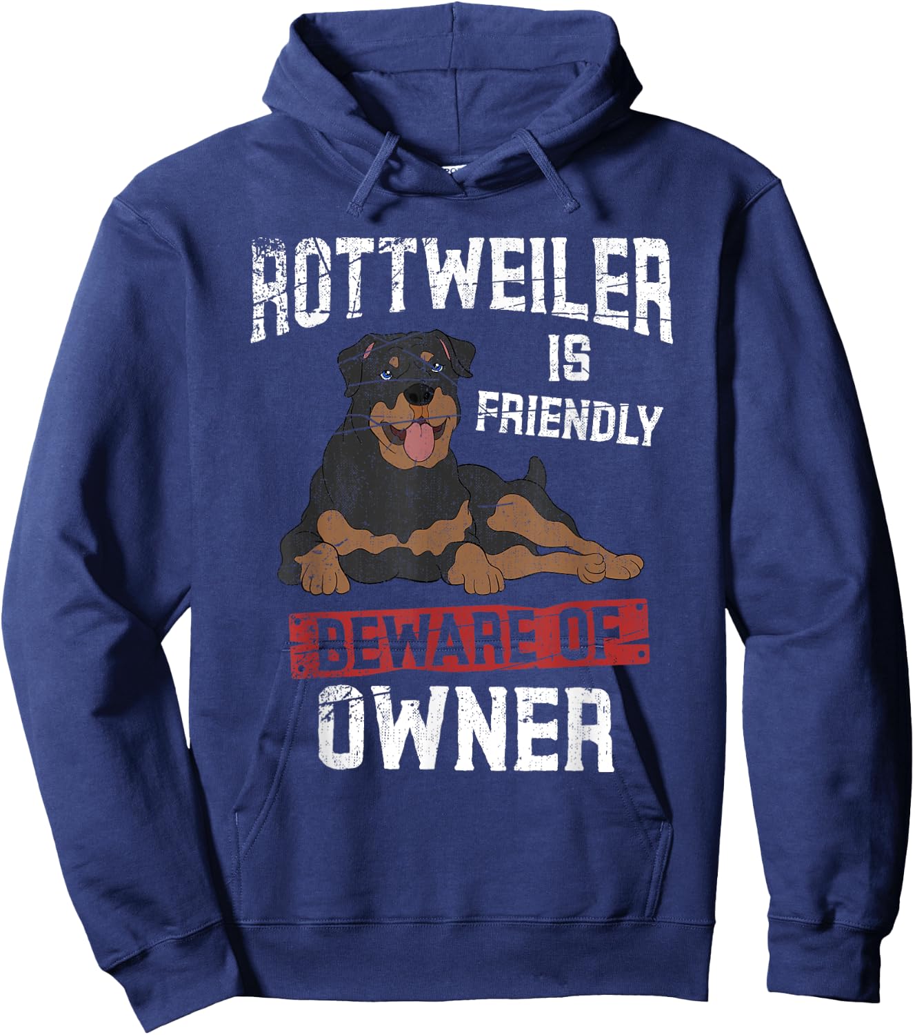 Friendly Rottie Lover Dog Pet Owner Animal Funny Rottweiler Hoodie - Hoodie | Navy