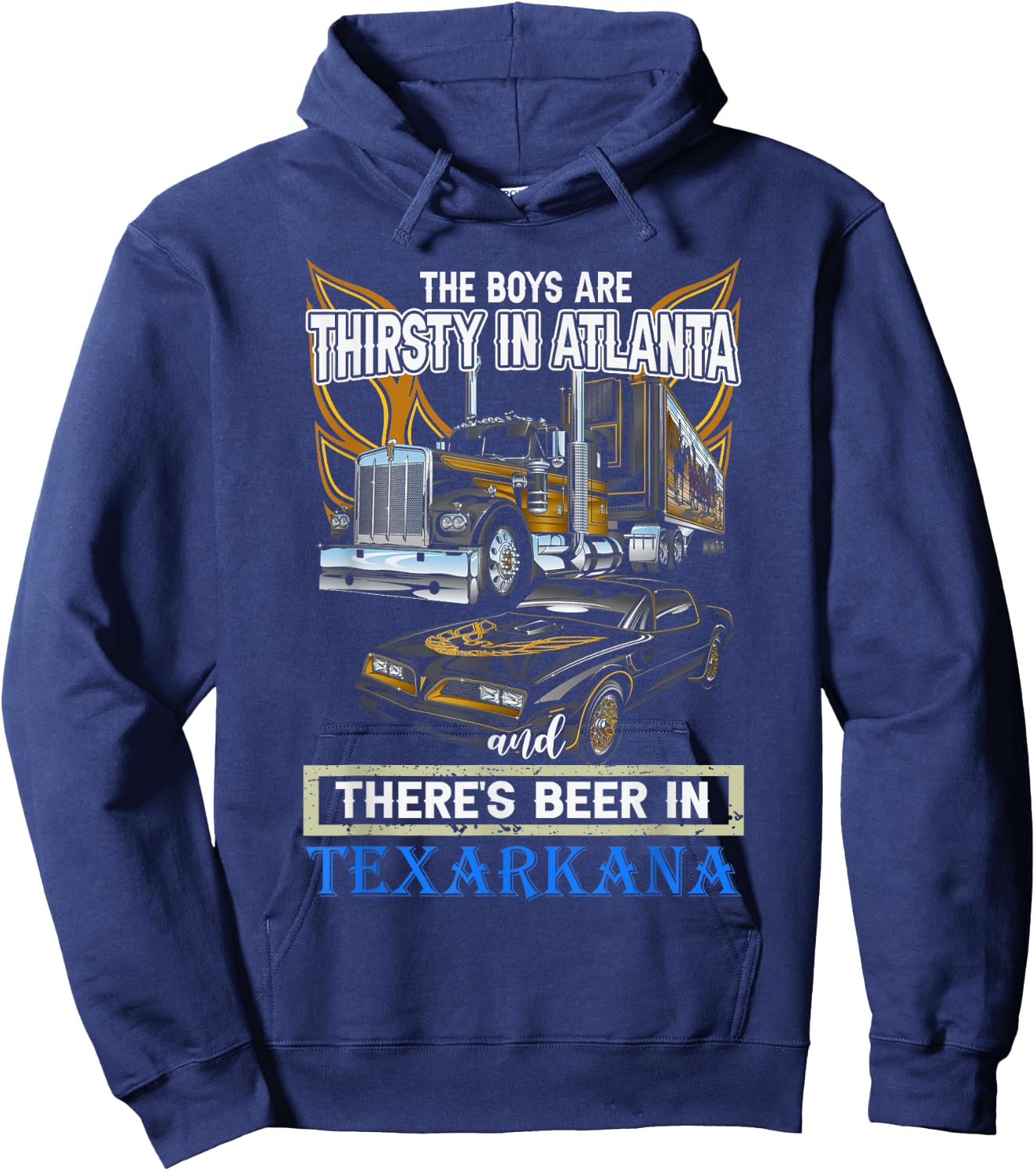 Vintage Trucking Bandit 1977 Snowman Classic Art Cars Hoodie - Hoodie | Navy