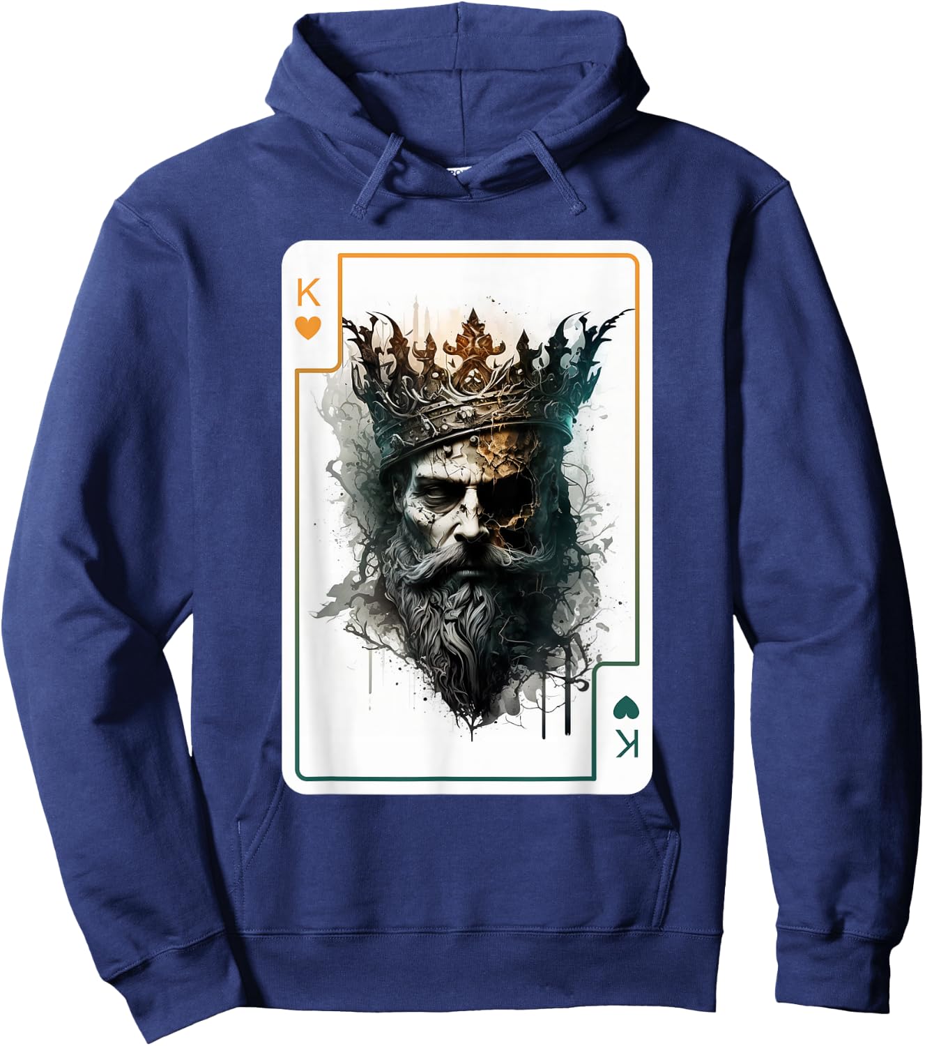 King of Hearts Creepy Card Game Poker Gothic Halloween Hoodie - Hoodie | Navy