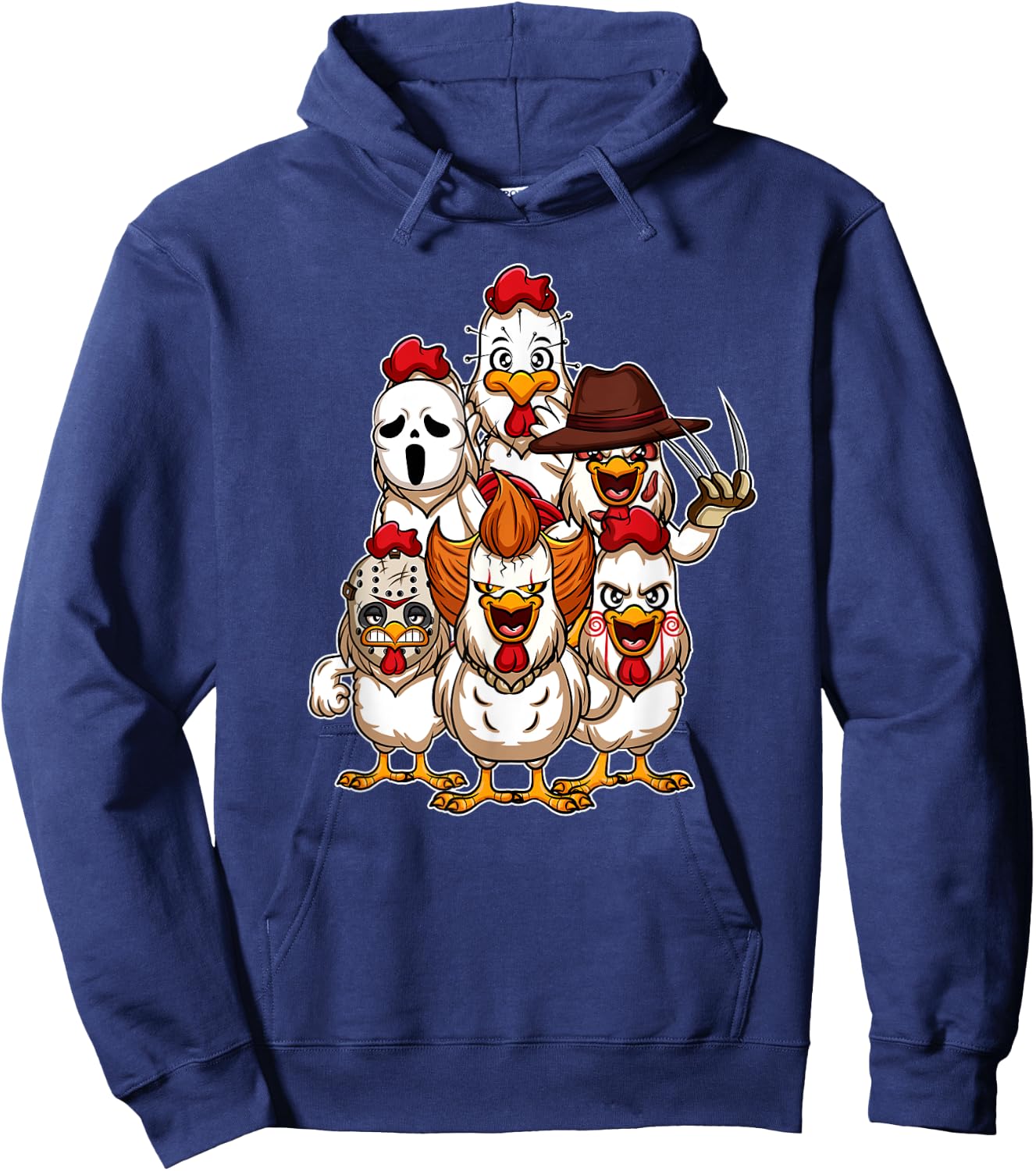 My Little Horror Crew - Halloween Chicken Horror Movie Hoodie - Hoodie | Navy