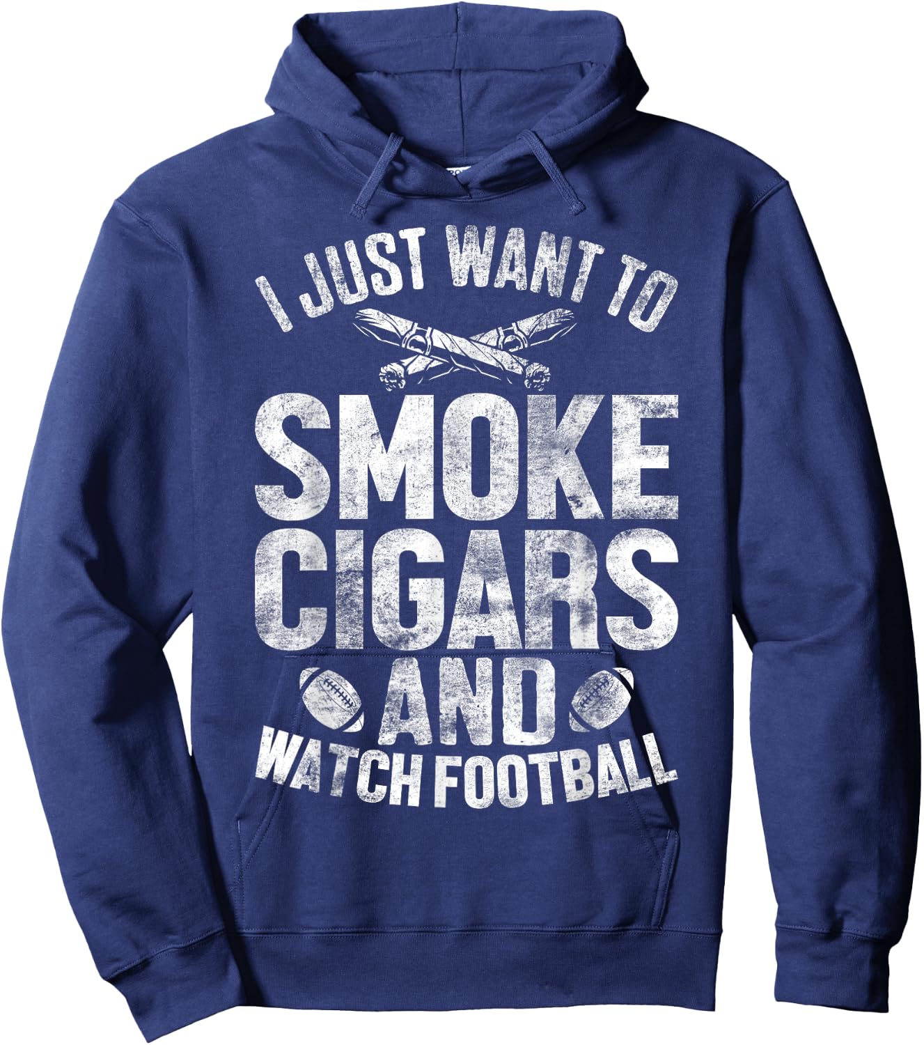 Smoke Cigars Funny Cigars Smoking for Football Enthusiasts Hoodie - Hoodie | Navy