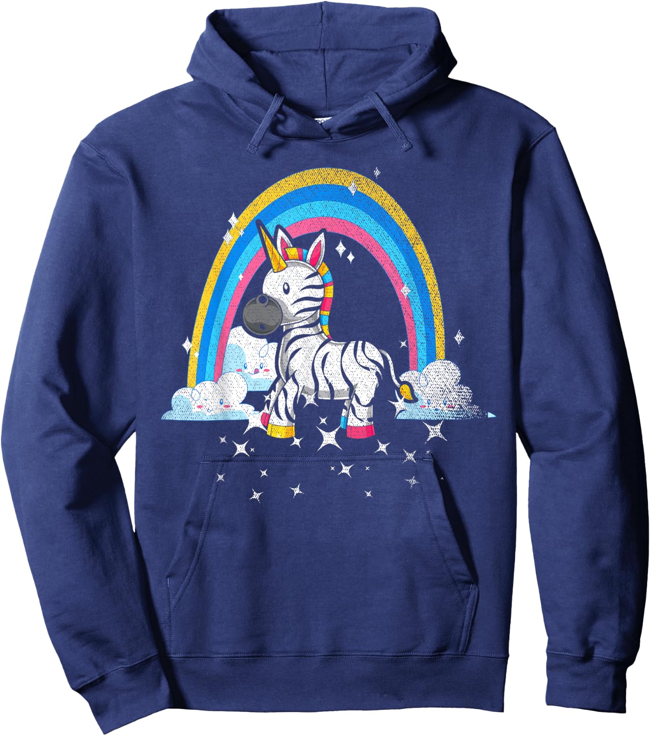 Rainbow Zebracorn Africa Animal Fantasy Zebra Unicorn Hoodie - Hoodie | Navy
