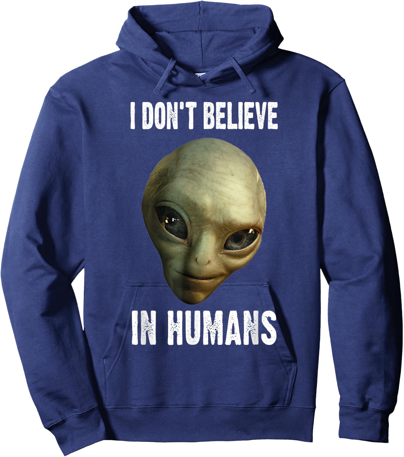 Green Turquoise Alien Face Halloween Costume Hoodie - Hoodie | Navy