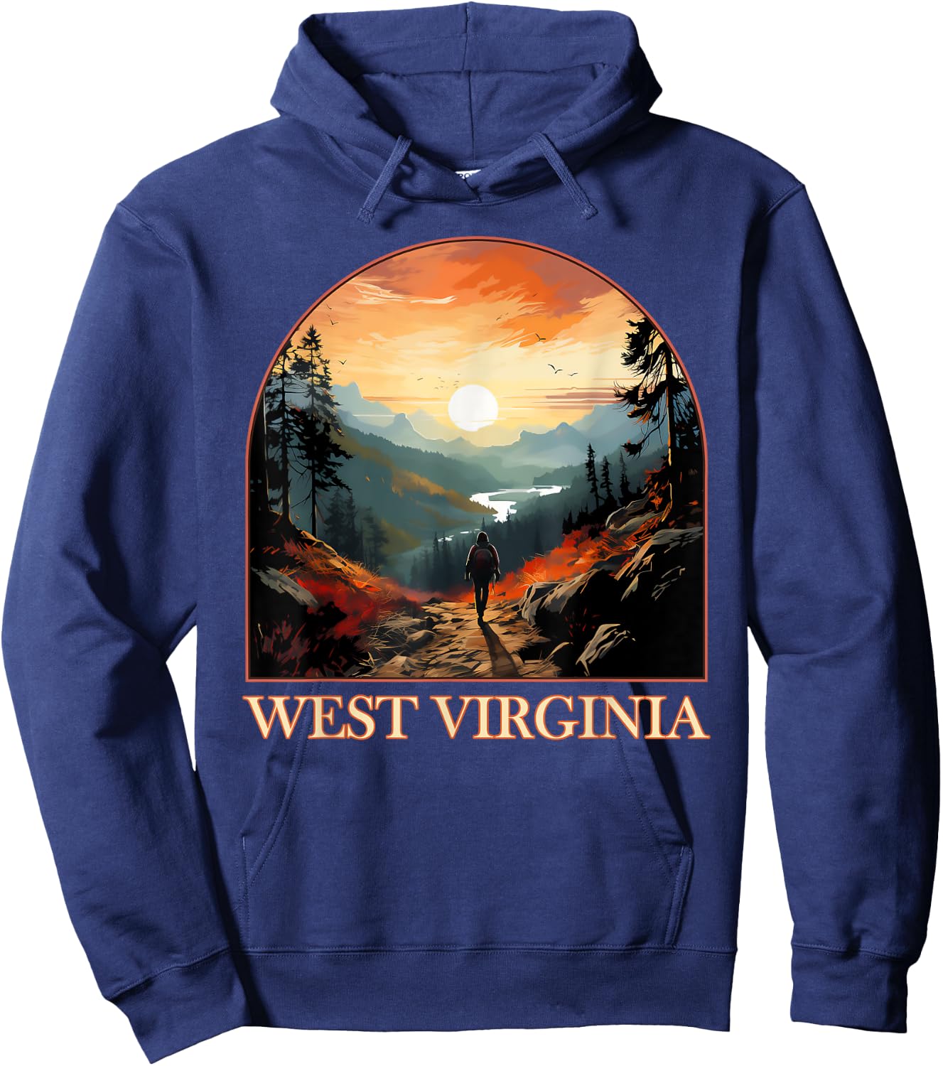 West Virginia WV Hiking Mountain State Pride Hoodie - Hoodie | Navy