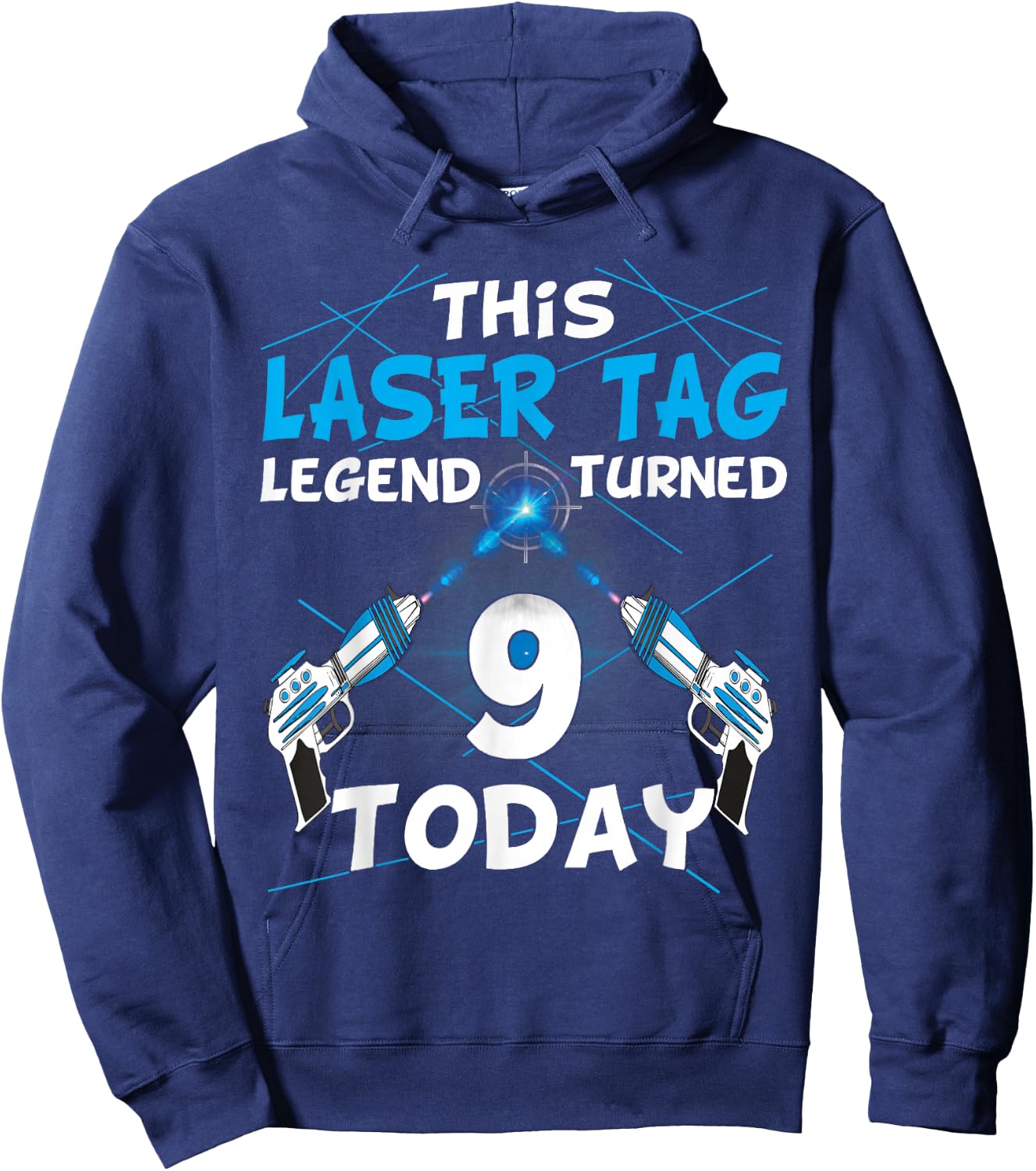 Lasertag Birthday Party - laser tag 9 years birthday Hoodie - Hoodie | Navy