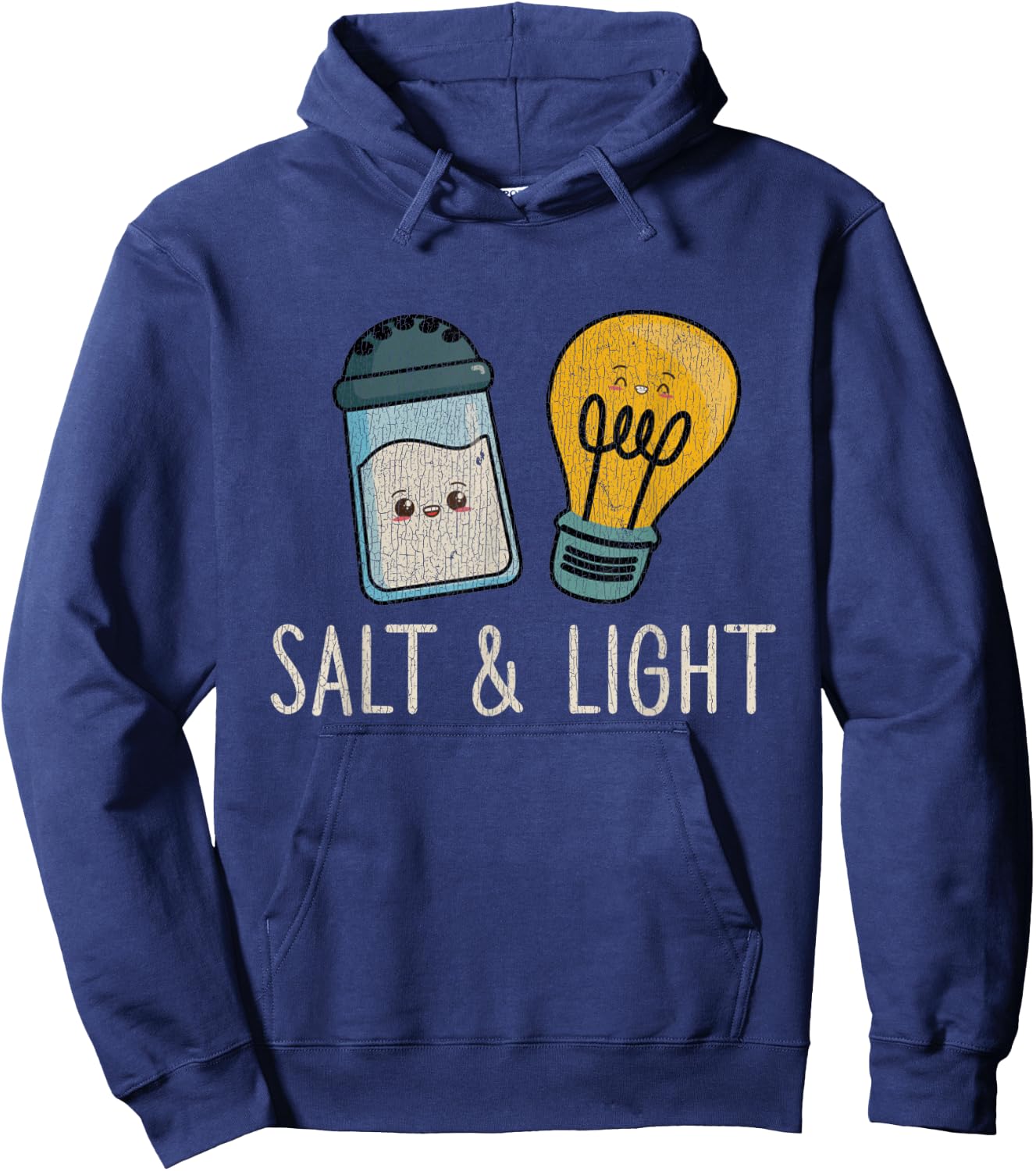 Vintage Cute Salt Light Bible Verse Matthew Proud Christian Hoodie - Hoodie | Navy