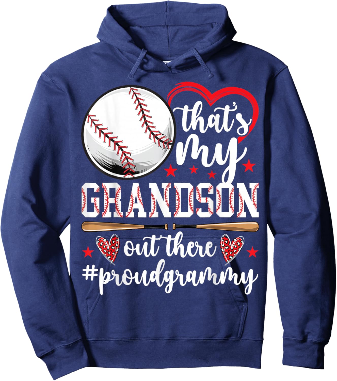 That's My Grandson Baseball Grammy Of A Baseball Player Hoodie - Hoodie | Navy