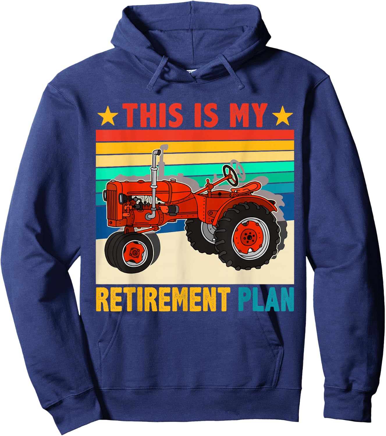 Vintage Retro This Is My Retirement Plan Funny Tractor Lover Hoodie - Hoodie | Navy