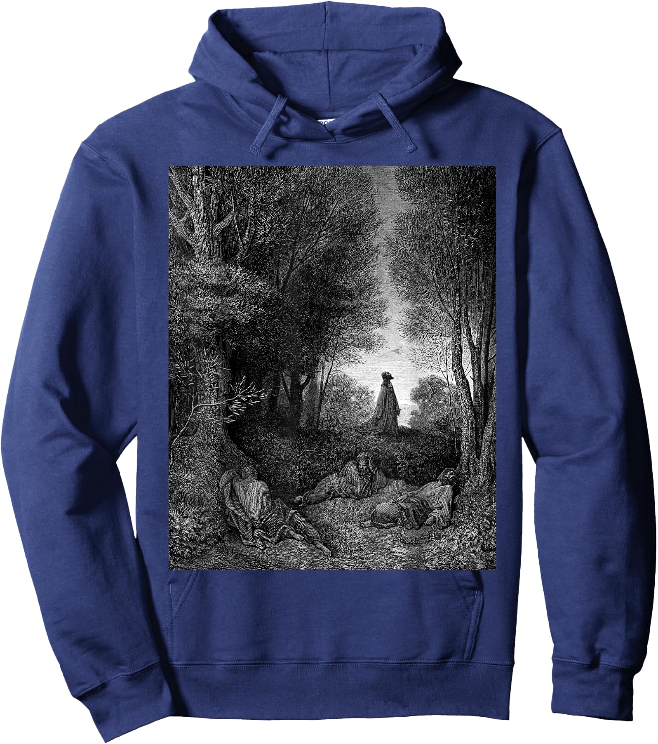 Jesus Praying in the Garden Gustave Dore Biblical Art Hoodie - Hoodie | Navy