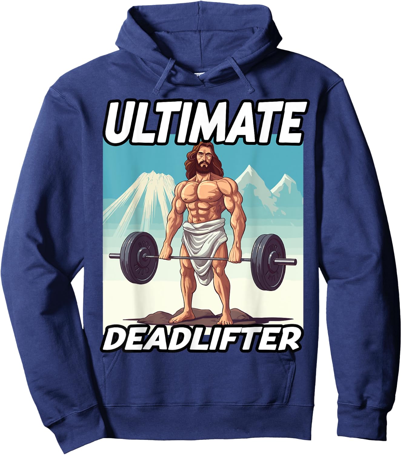 Funny Jesus Gym Workout Ultimate Deadlifter Jesus Hoodie - Hoodie | Navy