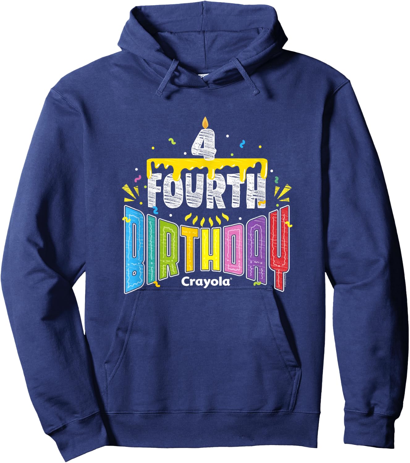 Crayola Fourth Birthday Colorful Celebration Cake Logo Hoodie - Hoodie | Navy